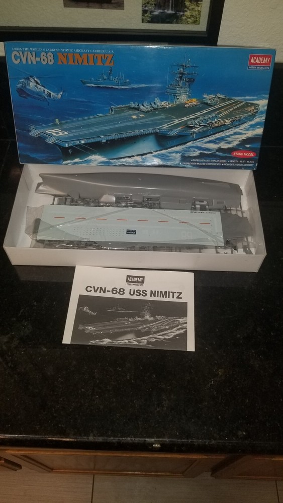 USS Nimitz CVN-68 Aircraft Carrier 1/800 Scale Model Ship Kit by Accademy-image