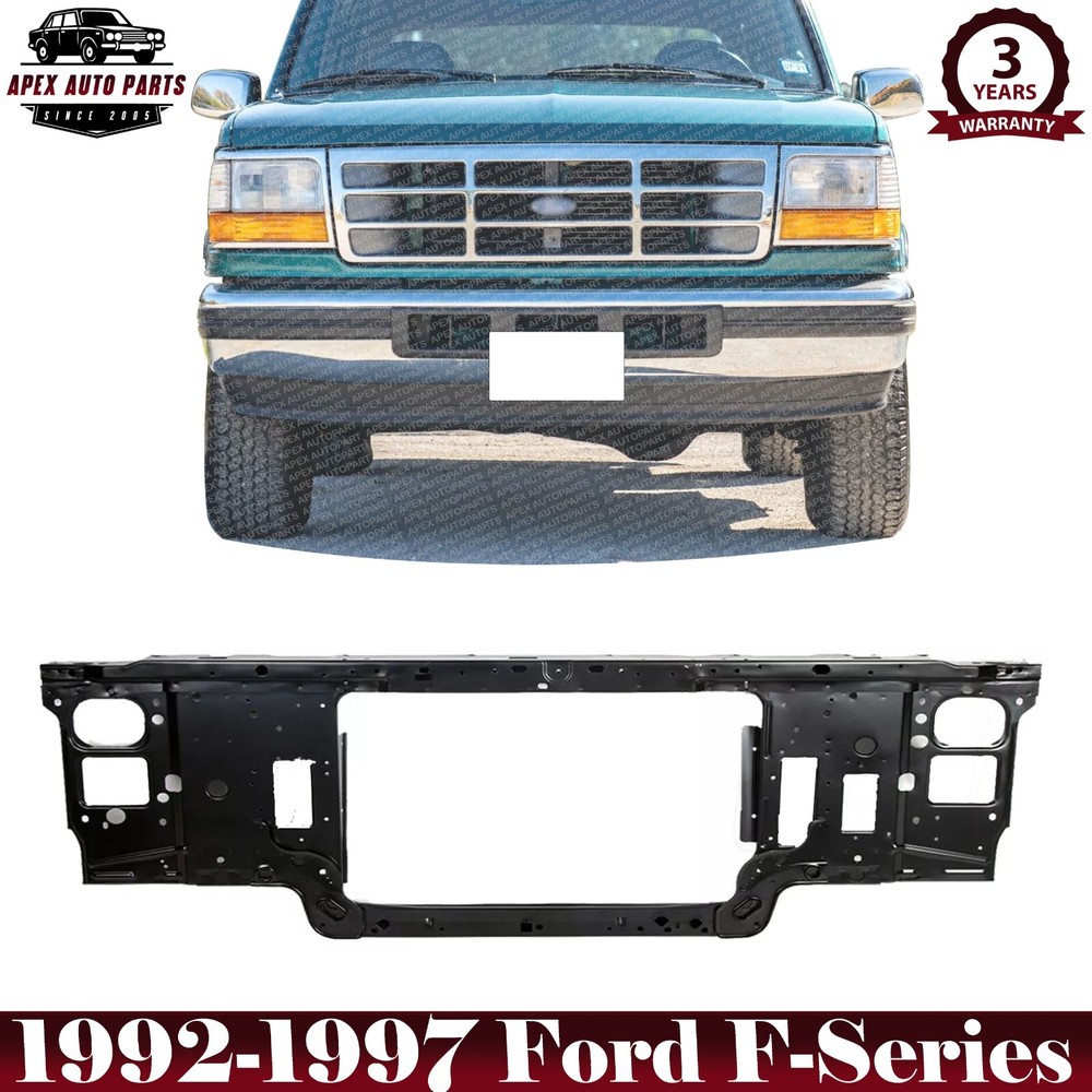 Front Bumper Radiator Support Assembly Steel Black For 1992-1997 Ford F-Series