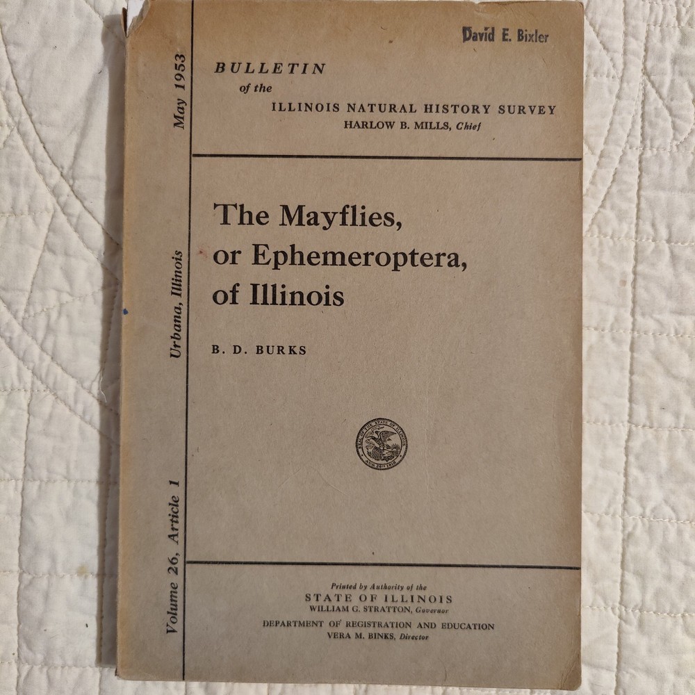 Rare 1953 The Mayflies of Illinois Natural History Survey Bulletin Vol 26 Burks