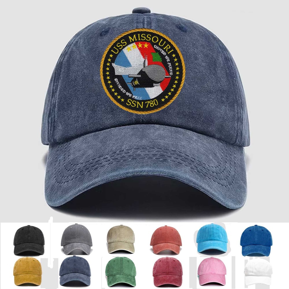 Custom Personalization Embroidered Hat SSN-780 USS Missouri, Veteran Cap, Gift
