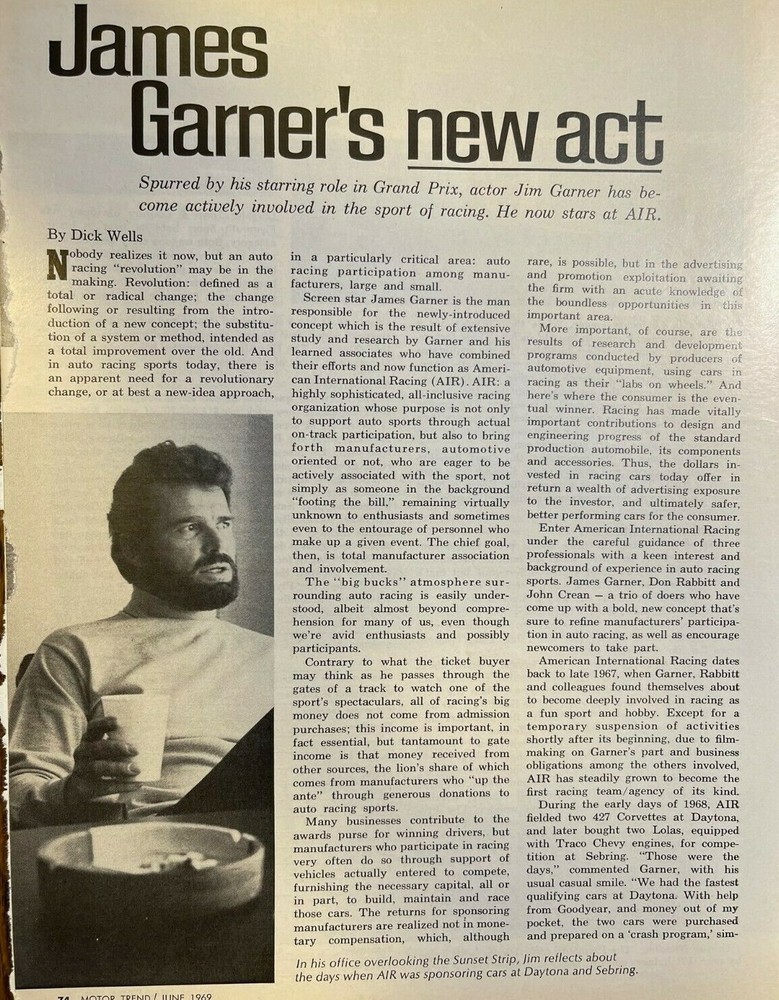1969 James Garner Actor and Race Car Driver  illustrated