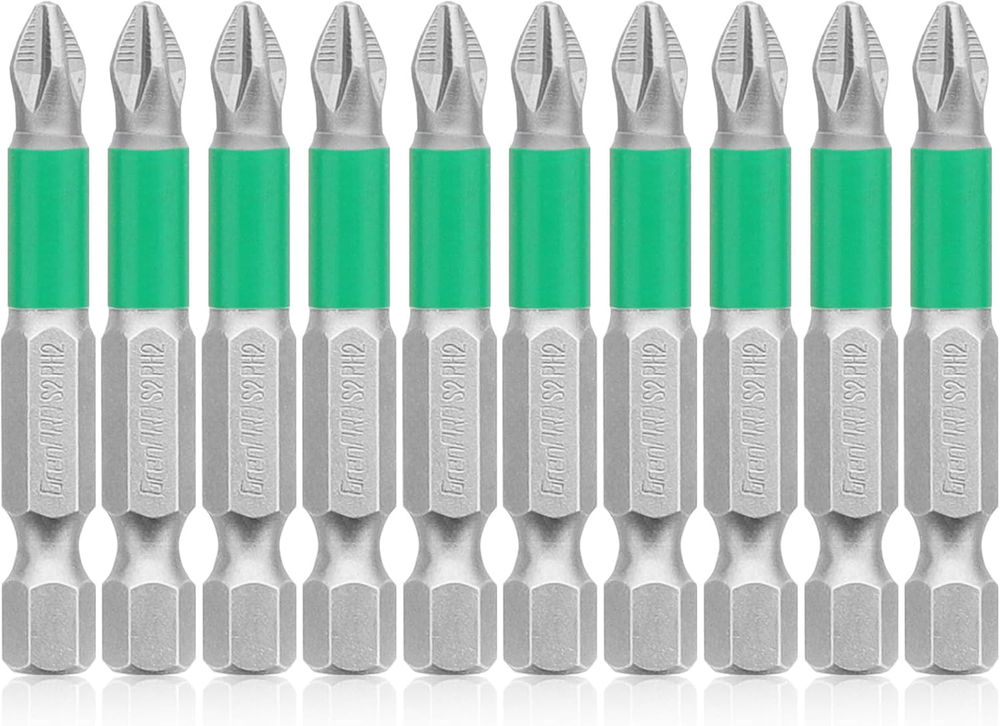 10Pcs Magnetic Screwdriver Bits PH2 Phillips Bits Set,S2 Alloy Steel Anti-Slip L