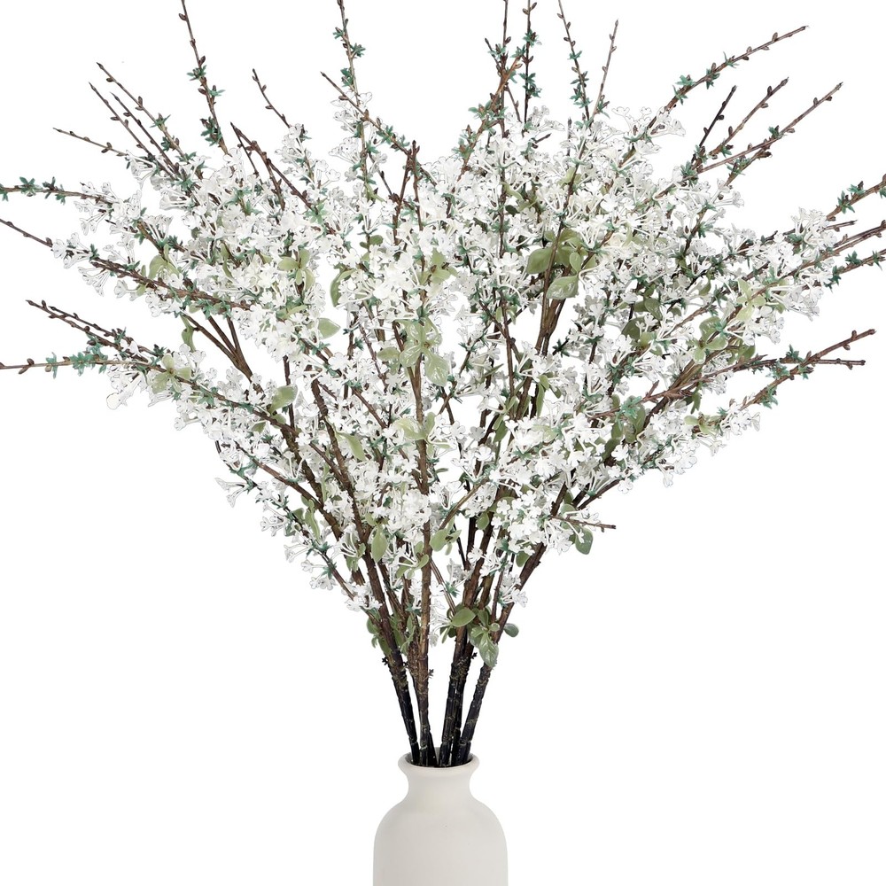 White Flowering Branches, 10 Pack 32'' Real Touch Artificial Flowers for Tall.