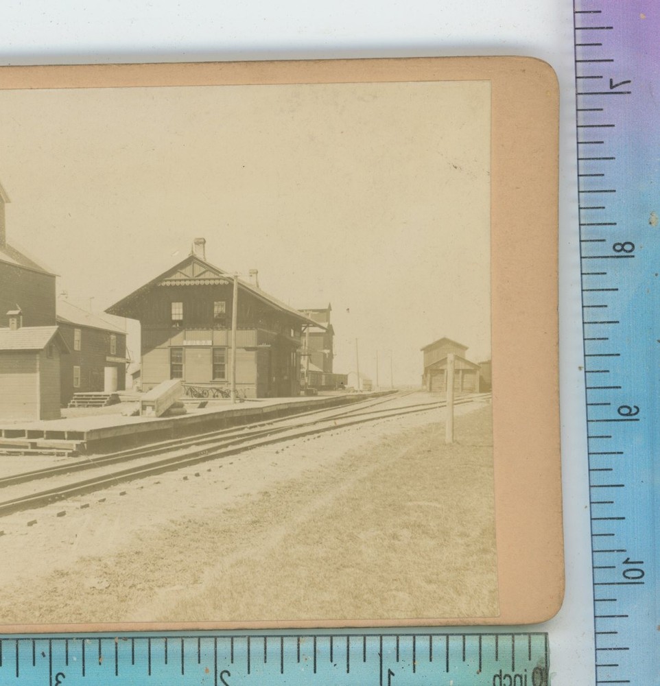 CM&S&P Railroad Depot Fulda MN Minnesota John Krueth Stereoview 1903