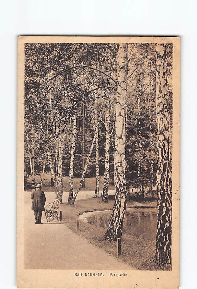 Postcard Scene at the Park Bad Nauheim Germany