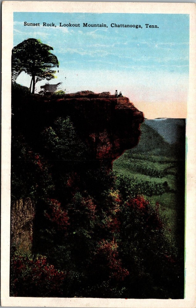 Chattanooga TN-Tennessee, Sunset Rock, Lookout Mountain, Vintage Postcard