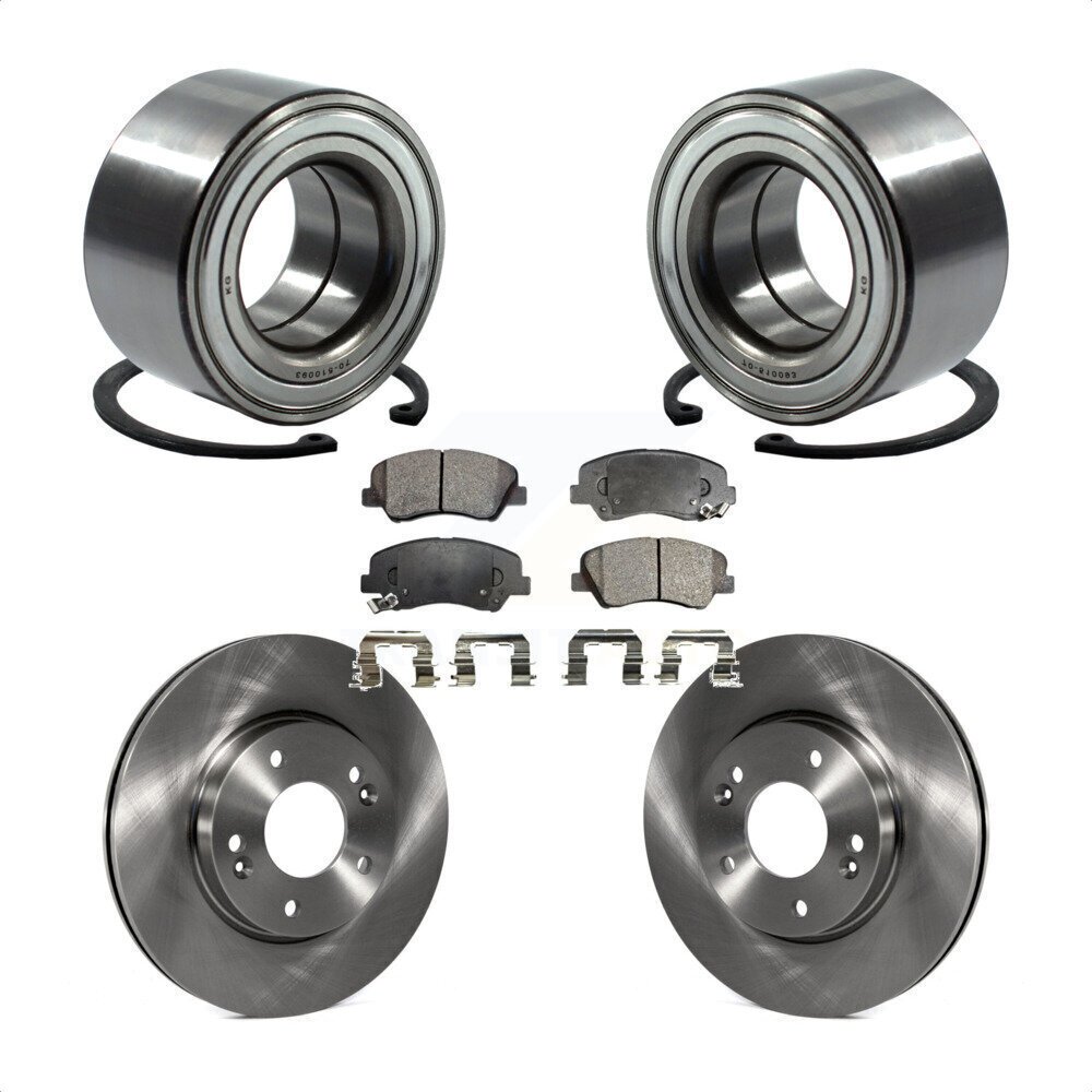 Hyundai Elantra GT Kia Forte Forte5 Front Wheel Bearing Brake Rotor Pads Kit