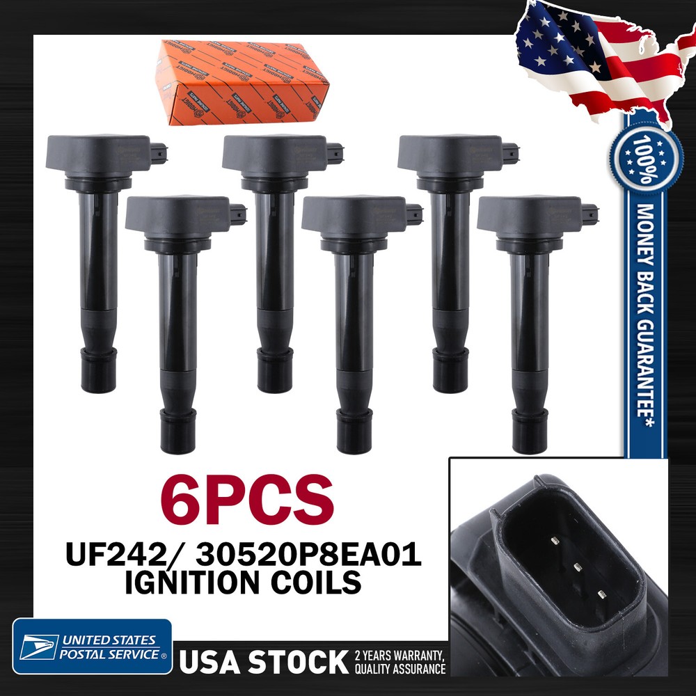 High Performance Ignition Coils UF242/30520P8EA01 for 2005-2008 Acura RL - Set of 6