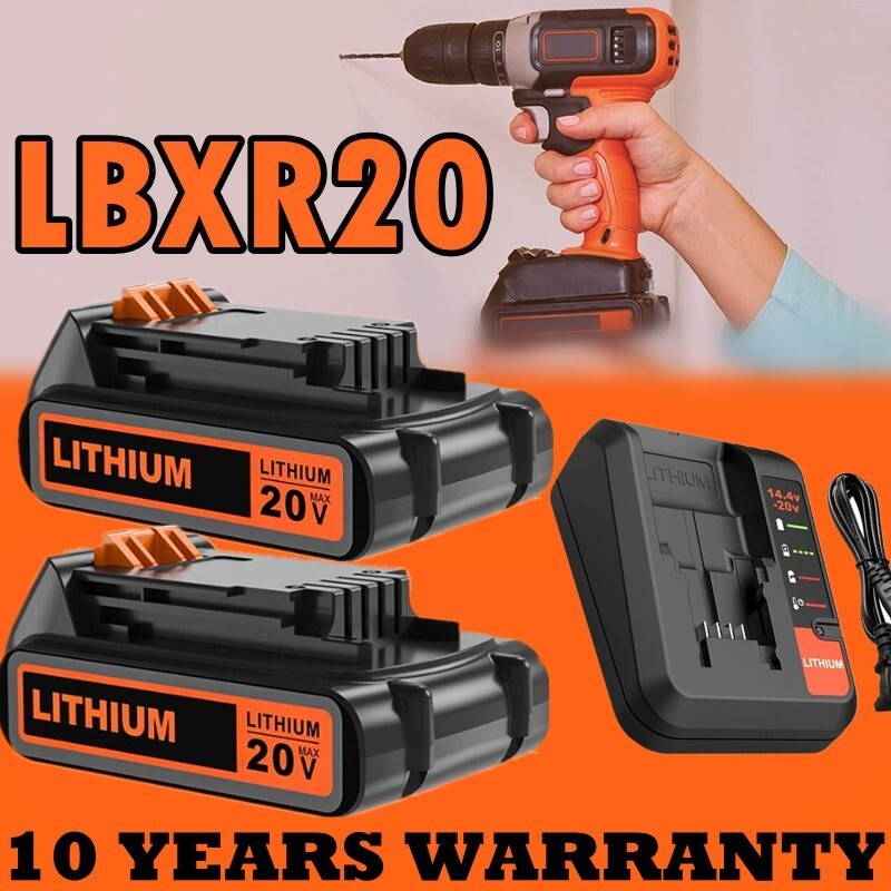 20V 1.5Ah Max Lithium Battery and Charger for Black Decker LB20 LBXR20 LCS1620-OPE Tools  