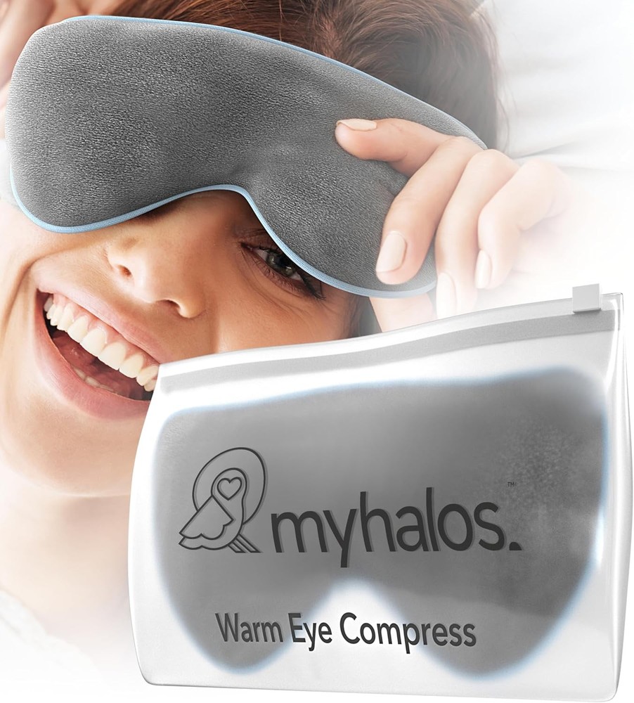 MyHalos Heated Eye Mask Dry Eyes Steam Warm Compress for Stye Blepharitis MGD
