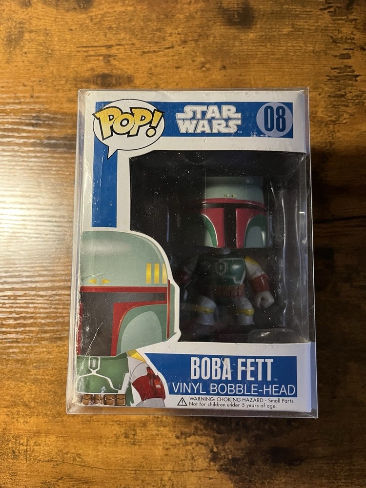 Funko Pop! Star Wars Boba Fett #08 Blue Box Large Letter BOX DAMAGED