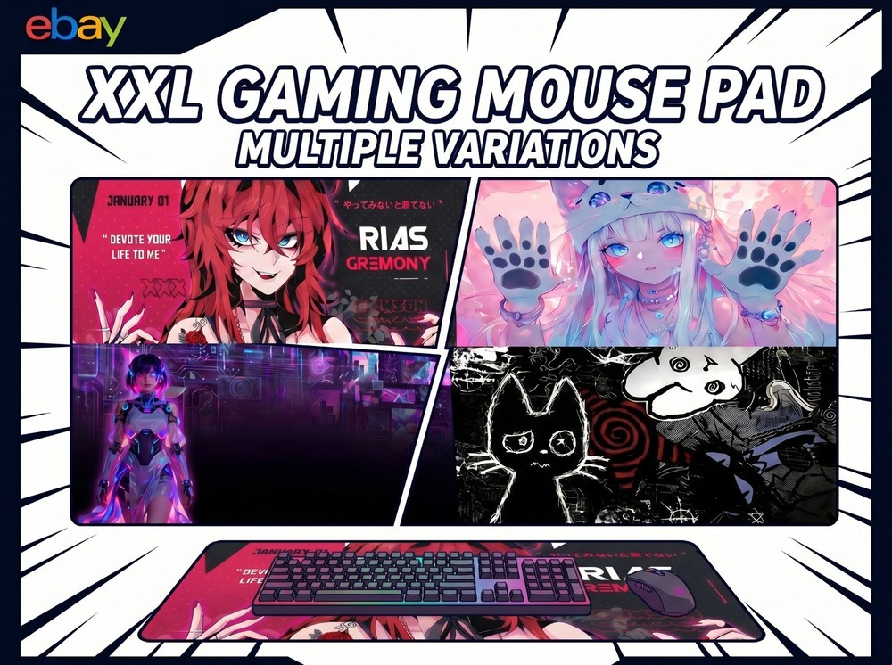 Gaming Anime Mouse Pad Extended XXL Large Desk Mat Non Slip Keyboard PC Gamer