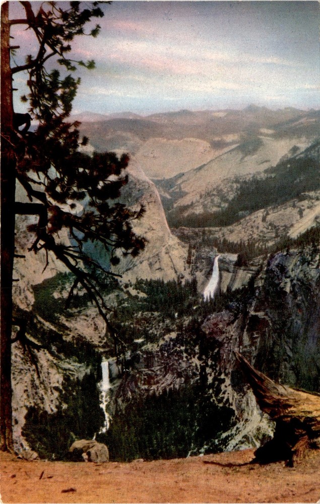 Yosemite National Park, California, Vernal Falls, Nevada Falls, Postcard