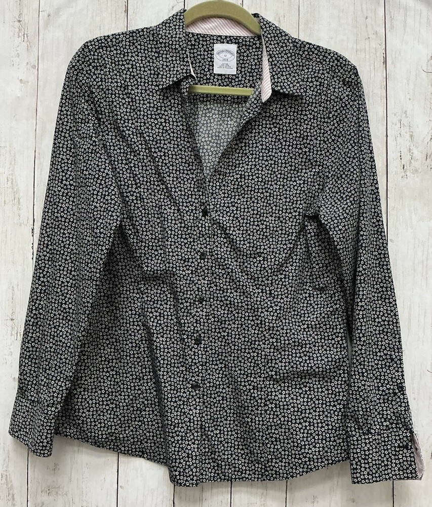 Women’s Brooks Brothers Floral Long Sleeve Button-Down Shirt Size 12 0428-225