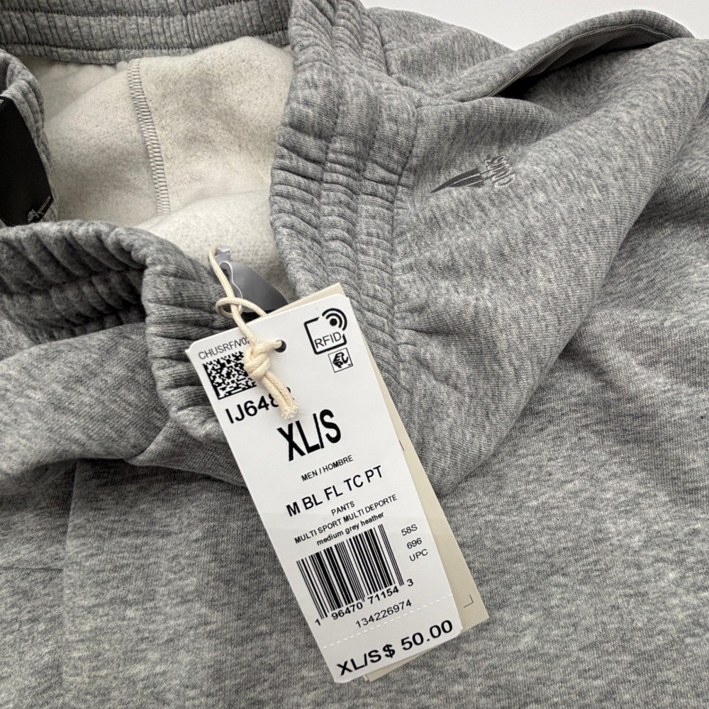 NWT Adidas Mens Essentials Big Logo Fleece Joggers Sweatpants Gray XL SHORT