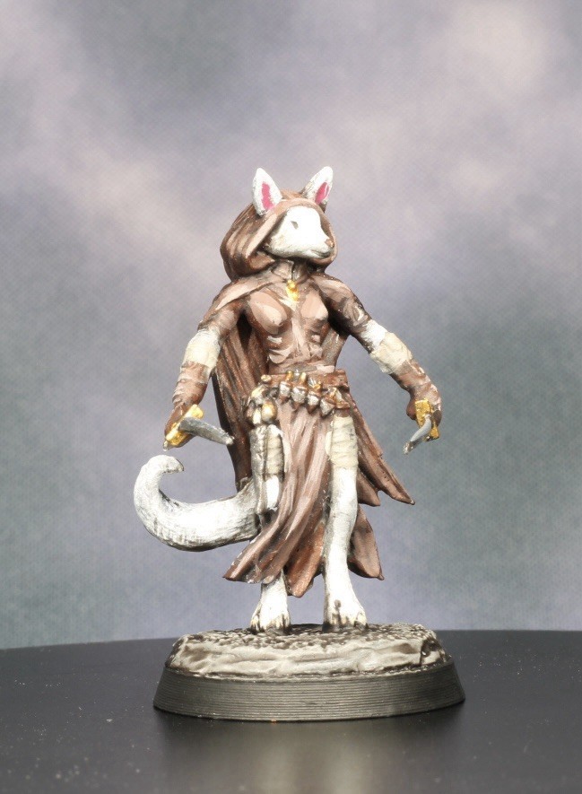 Painted RPG Dungeons & Dragons Pathfinder 28mm Fantasy Female Fox Kitsune Rogue
