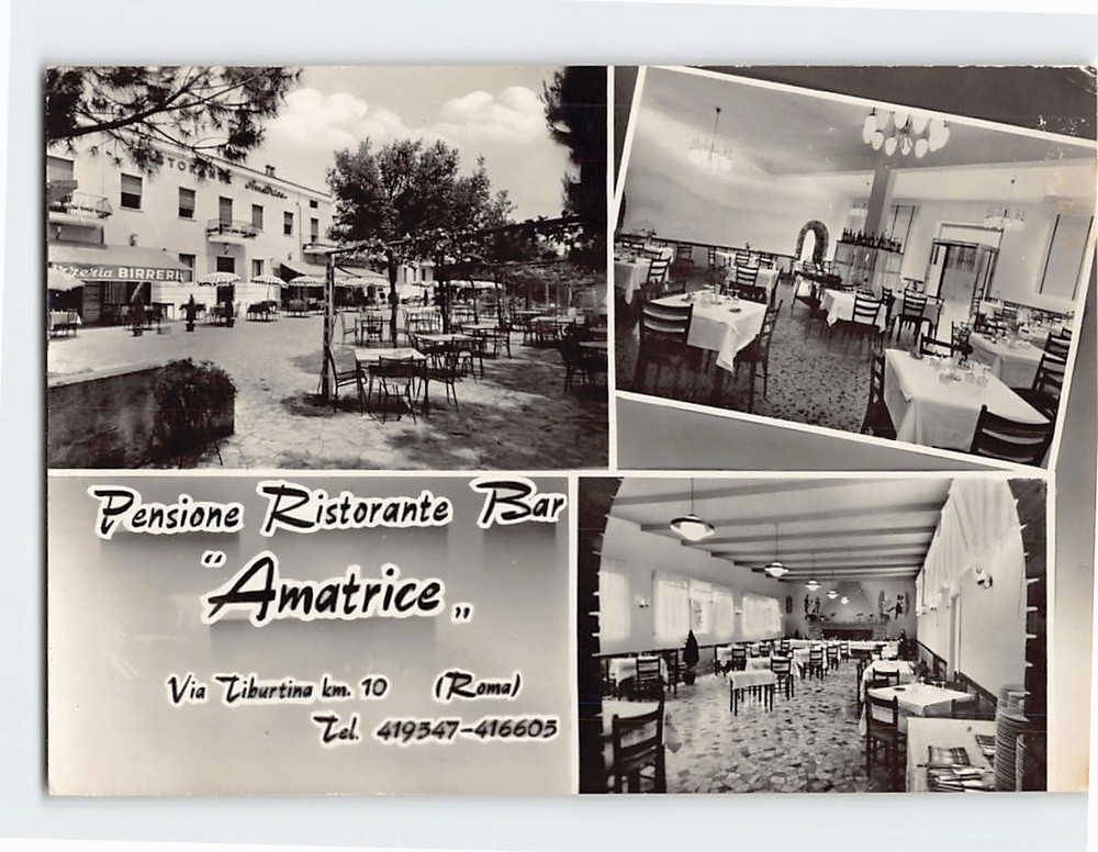 Postcard Pensione Ristorante Bar Amatrice Rome Italy