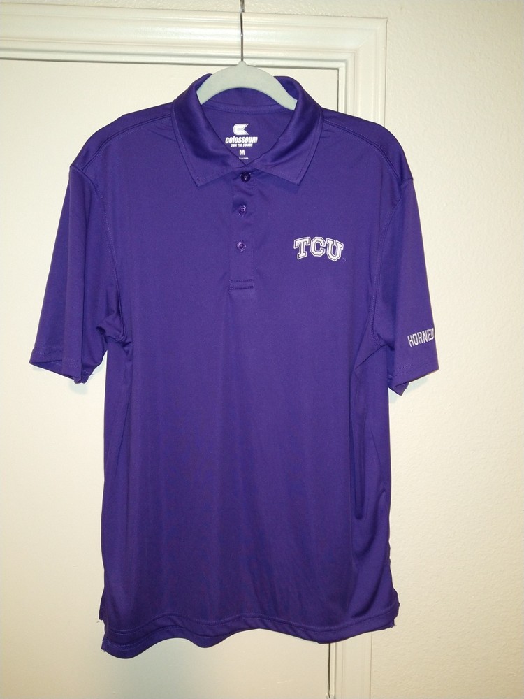 Colosseum TCU Horned Frogs Short Sleeve Polo Shirt Men's sz Medium
