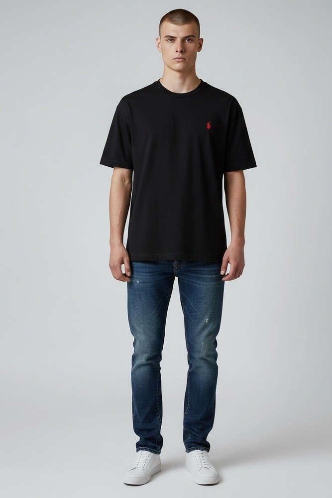 Polo Ralph Lauren Men’s Size XXL Short Sleeve Black Red Crew Neck Jersey Tee