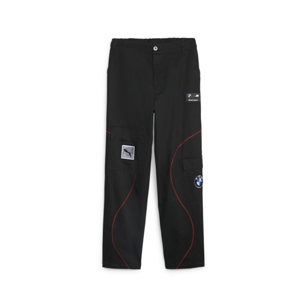 PUMA BMW MMS Garage Crew Cargo Pants for Men - Black Athletic Casual Bottoms 62102801