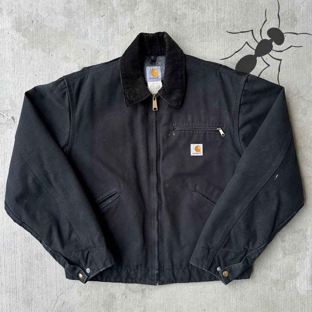 Vintage Y2K Carhartt J01 black Detroit work wear jacket