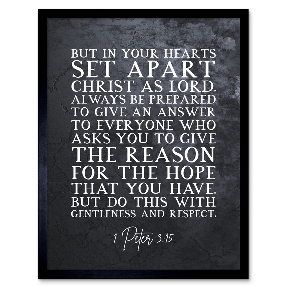 Set Apart Christ As Lord Framed Bible Verse Print 12x16