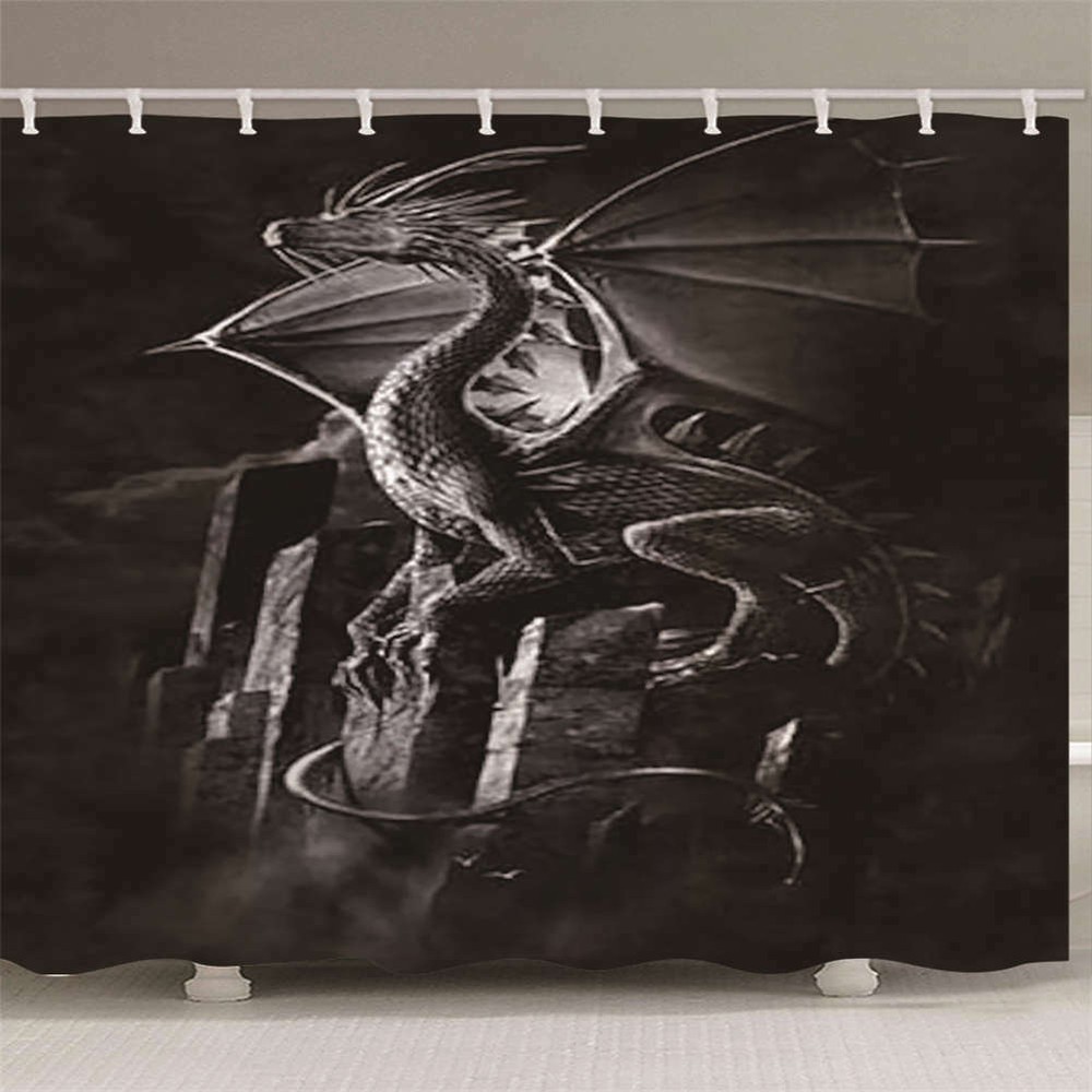 Accurate Wing Position 3D Shower Curtain Waterproof Fabric Bathroom Decoration-image