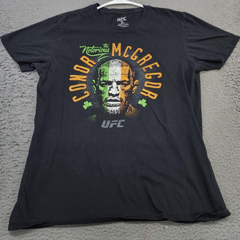 UFC Shirt Mens L Black Conor McGregor The Notorious Graphic Tee Crewneck