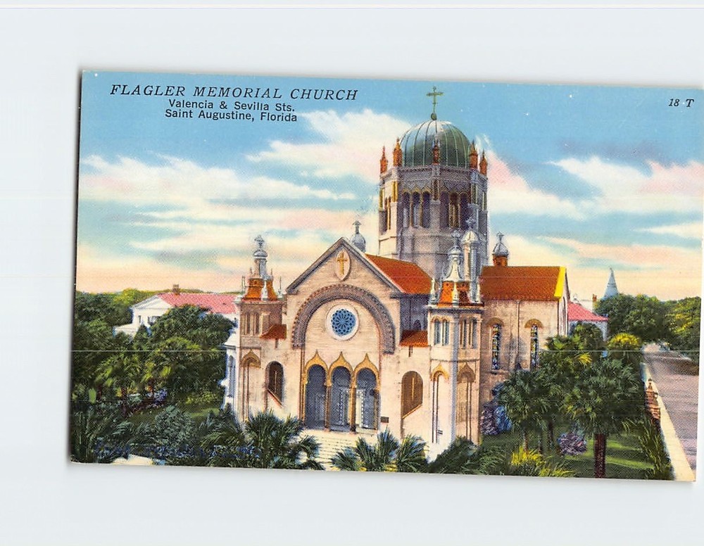 Postcard Flagler Memorial Presbyterian Church St. Augustine Florida USA