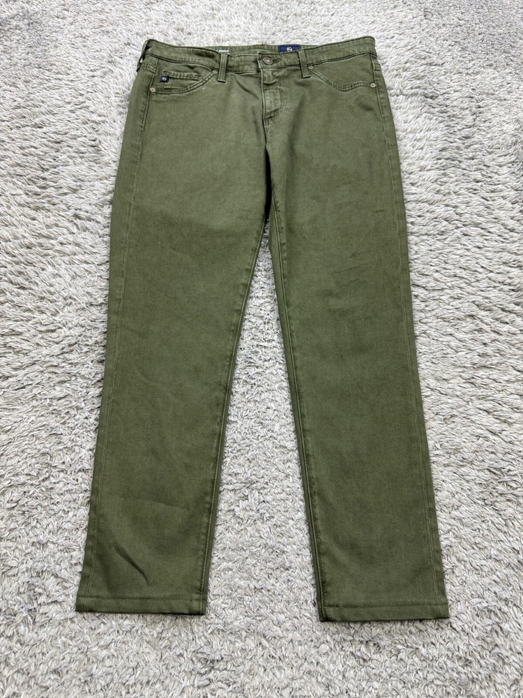 Adriano Goldschmied Jeans Women 27 Green Abbey Ankle Mid Rise Super Skinny Denim