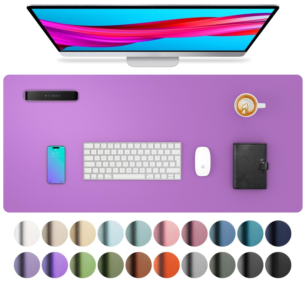 Leather Desk Pad Protector, Pad, Office Desk Mat, Non-Slip PU Leather Desk Bl...