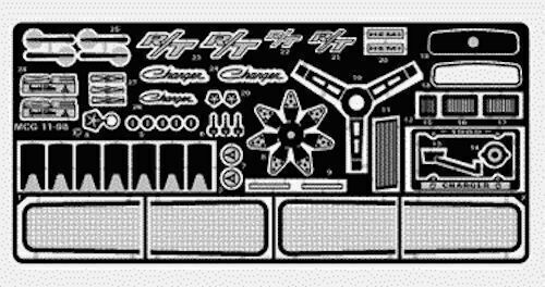 Model Car Garage 2132 1/25 Scale 1969 Dodge Charger Photo Etched Detail Set