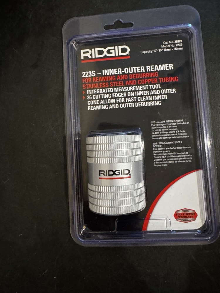 Ridgid 223s INNER-OUTER REAMER for reaming and deburring steel & copper tubing