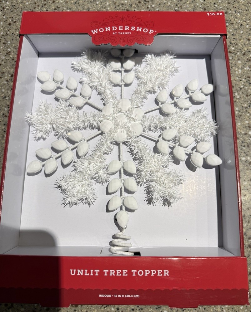 Wondershop Target Snowflake Unlit Christmas Tree Topper New in Box