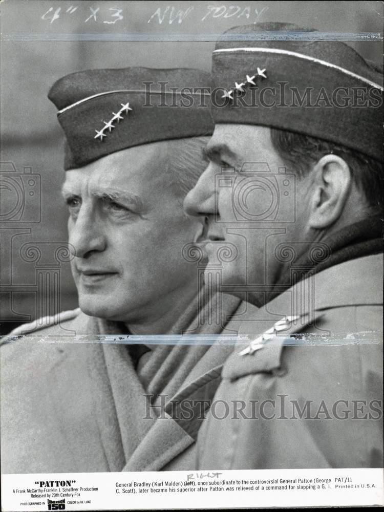 1970 Press Photo Actor Karl Malden & George C. Scott in 