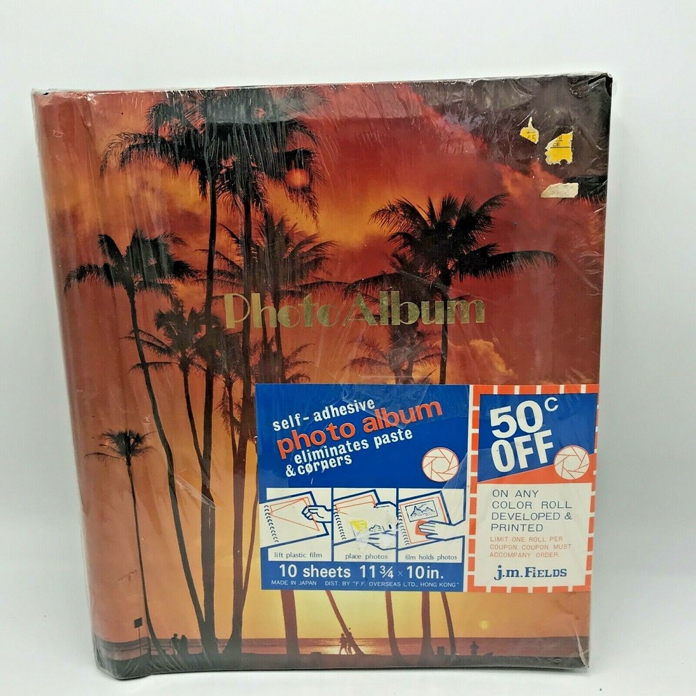 1970s Vintage Sunset Beach Palm Trees Photo Album Movie Prop 10 Sleeves Japan Sealed