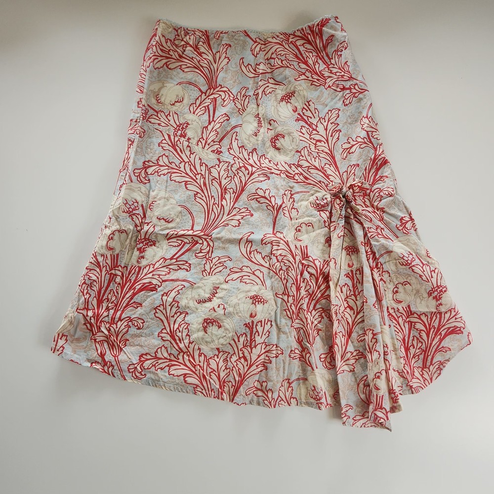 Anthropology Odille Floral Print Midi Skirt WMNS  4 EUC Pleated Summer Spring