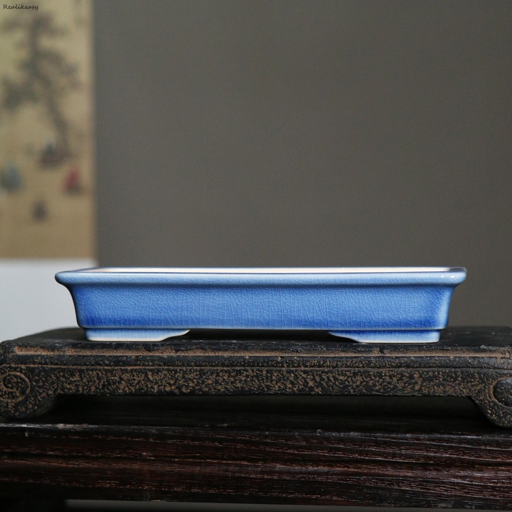 Solid Color Purple Sand Flower Pot Ceramic Bonsai Pot Desktop Chinese Flower Pot