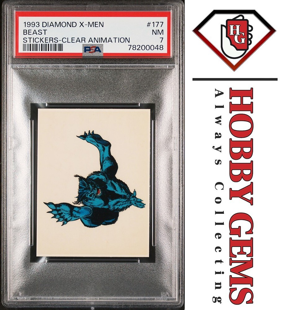 BEAST PSA 7 1993 Diamond Marvel X-Men Clear Animation Sticker #177