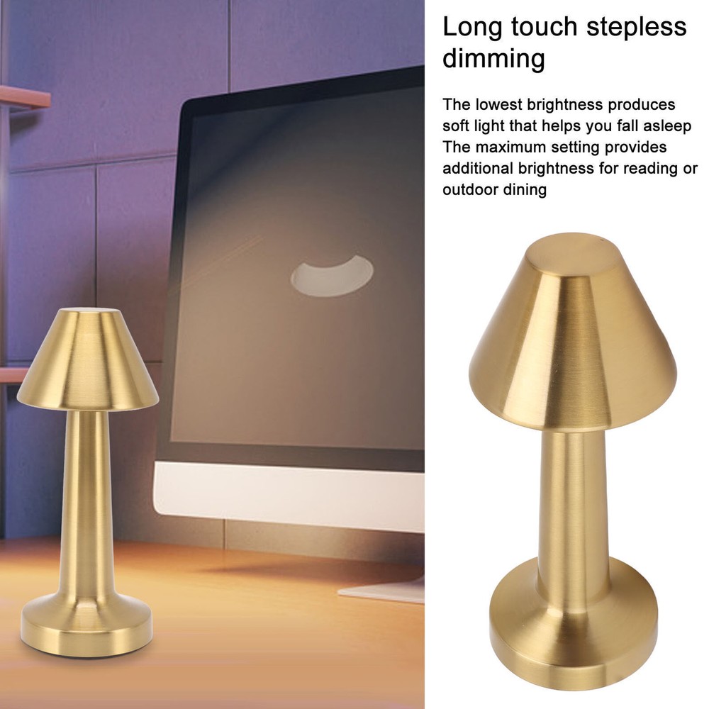 LED Table Lamp 3W 3 Colors Stepless Dimming USB Rechargeable Cordless LED