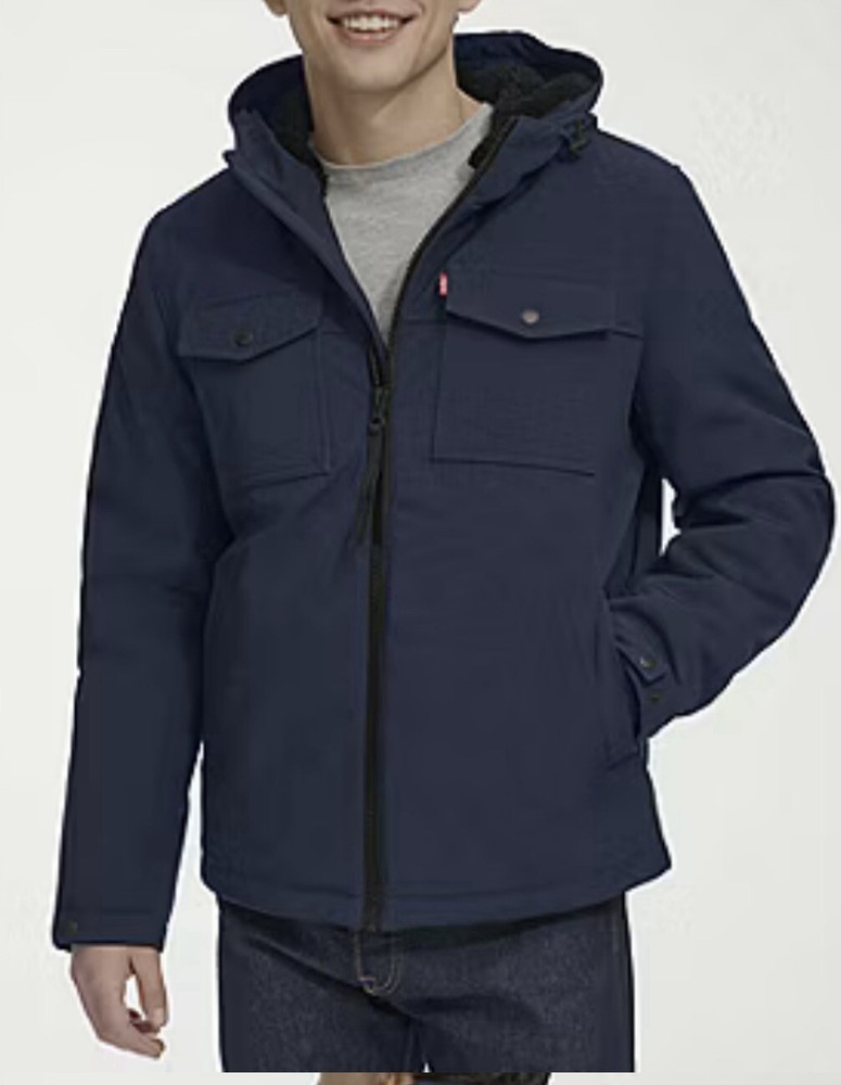 Levi's Mens Lined Water Resistant Sherpa Lined Midweight Softshell Jacket SMALL