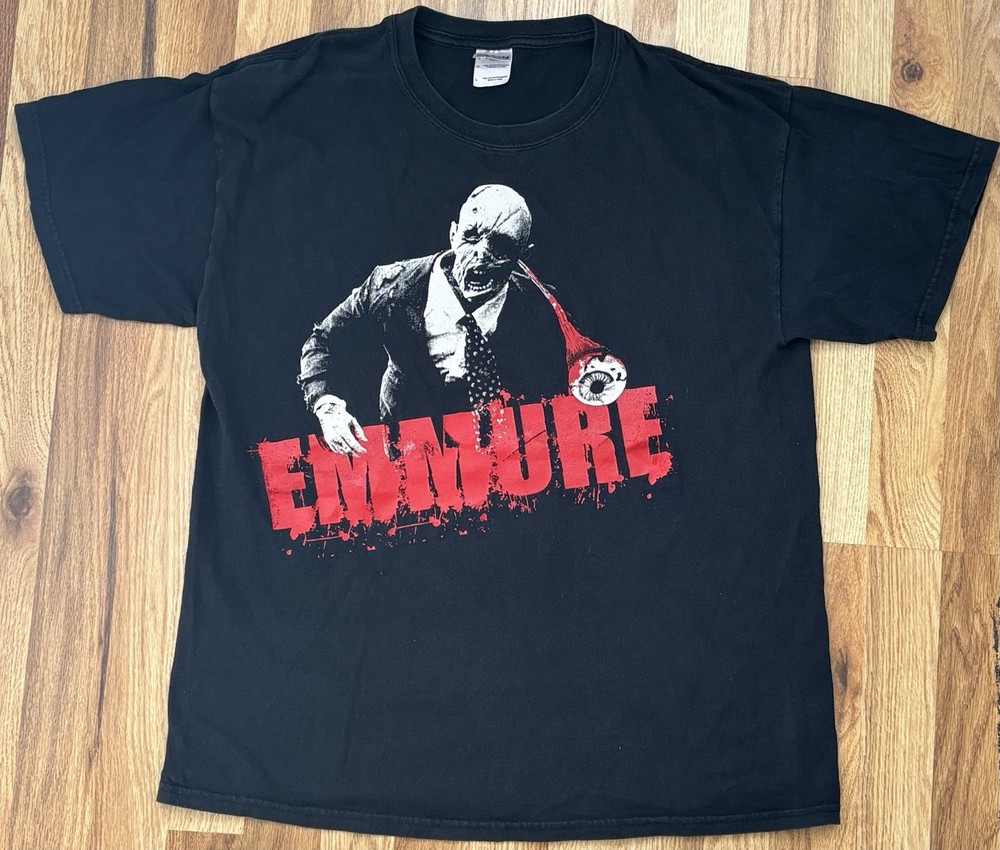 Emmure Rare VTG 2000’s Deathcore Metalcore Eyeball Gore Size Large Graphic Shirt