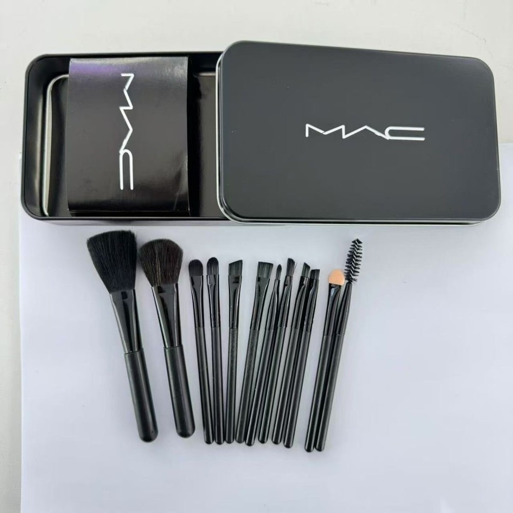 Mac Makeup Brush Set Iron Box Set Blush Eyeshadow Foundation Brush 12PCS