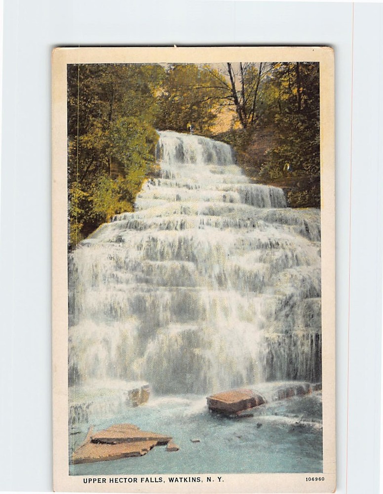 Postcard Upper Hector Falls Watkins Glen NY USA