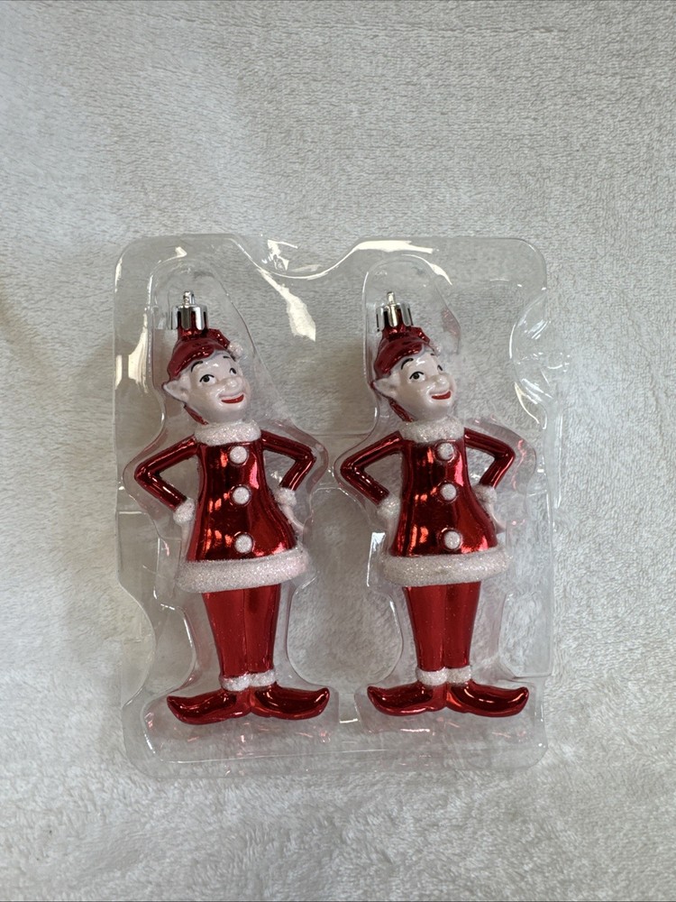 Two 2 Pack Elf Ornament Christmas Decorations Tree Trimming