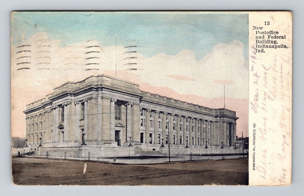 Indianapolis IN-Indiana, New Post Office & Federal Building, Vintage Postcard
