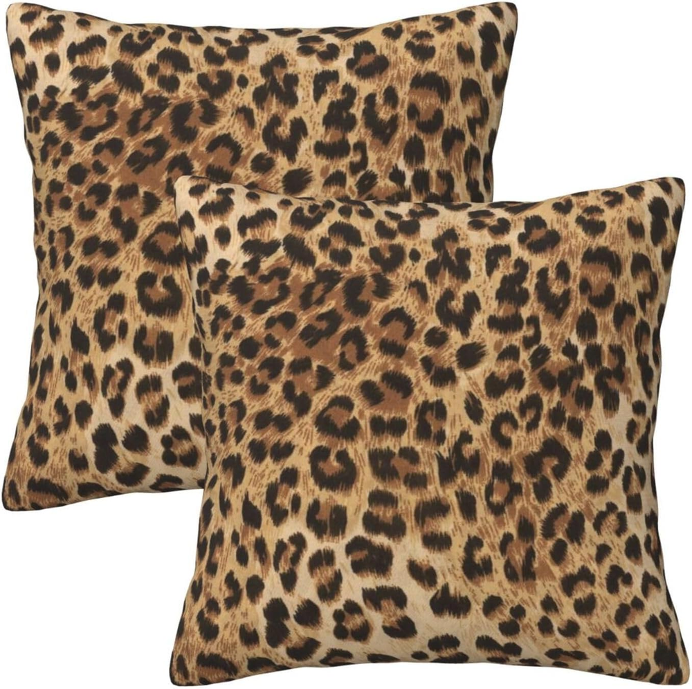 Modern Leopard Print 18x18 Pillow Covers Set of 2 for Stylish Sofa Decor