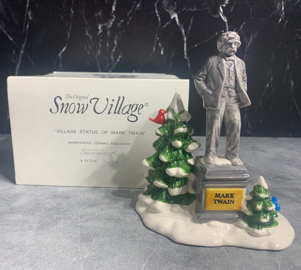 Department 56 - The Original Snow Village: Village Statue Of Mark Twain - 5173-0