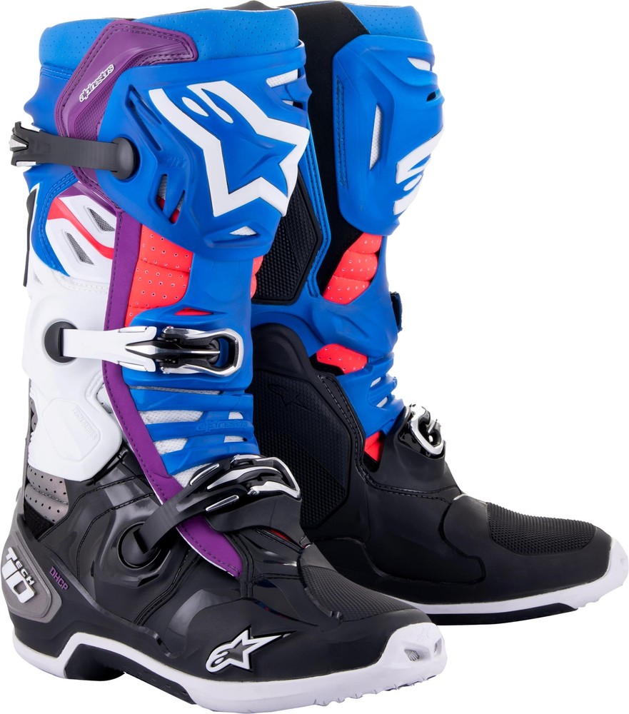 Tech 10 Supervented Boots Blk/Enamel Blu/Pur/Wht Sz 13