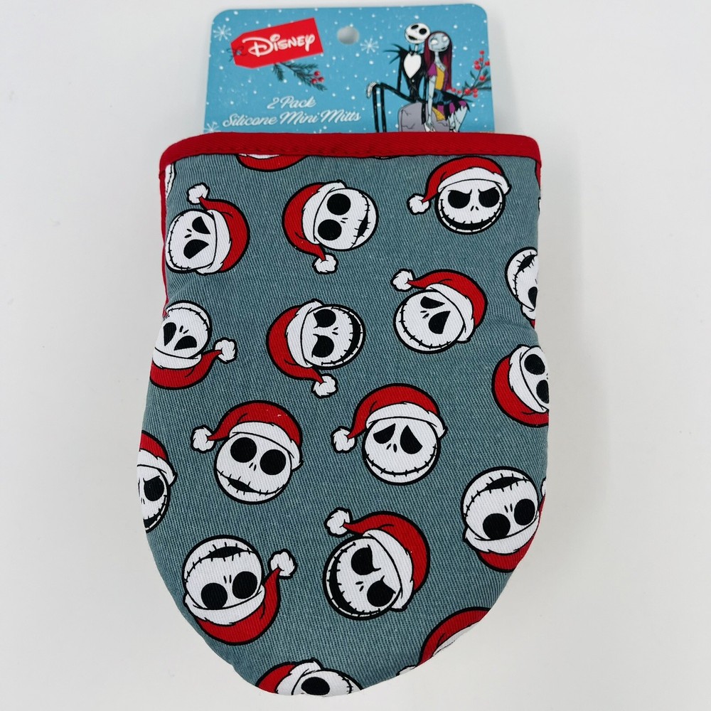 Disney The Nightmare Before Christmas 2 Pack Mini Oven Mitts Jack Santa Gray Red